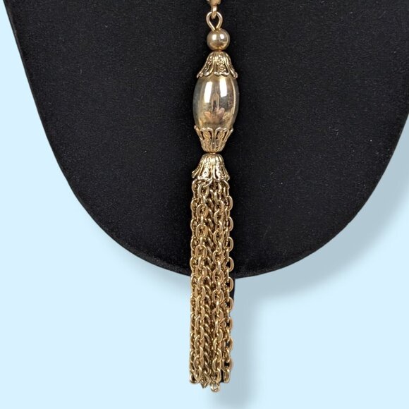 V. 2-Strand Chain Tassel Pendant Necklace - Picture 3 of 5